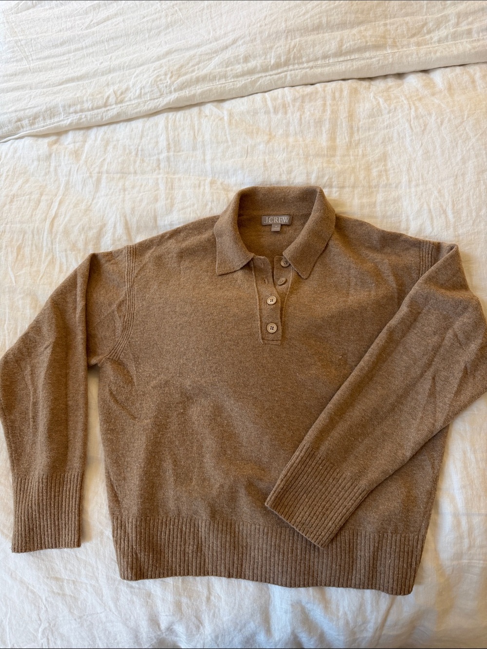 J. Crew Brown V-Neck Polo Sweater
